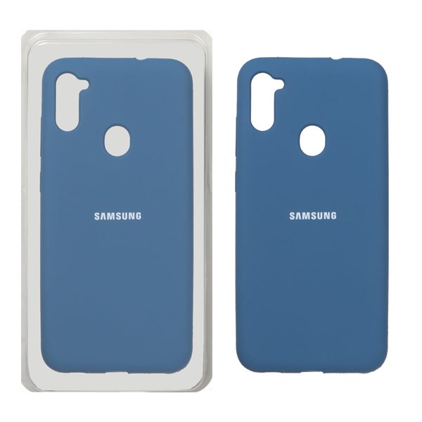قاب سیلیکونی پاک کنی اورجینال Samsung Galaxy A11 / M11 - آبی تیره (پک اصلی)